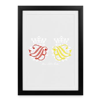 Johann Sebastian Sceau de Bach - Affiche encadrée (27 × 37 cm) - noir - Devant