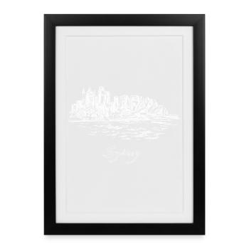 Sydney City - Australie - Affiche encadrée (27 × 37 cm) - noir - Devant