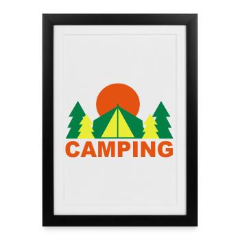 camping - Framed poster (27 × 37 cm) - black - Front