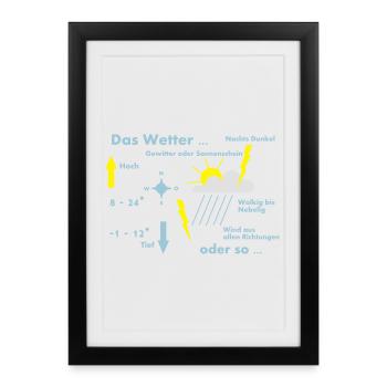 wetter wetterkarte europa - Gerahmtes Poster (27 × 37 cm) - Schwarz - Vorne