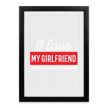 J'aime ma copine - Affiche encadrée (27 × 37 cm) - noir - Devant