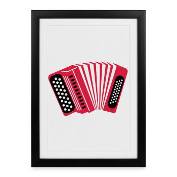 accordéon - Affiche encadrée (27 × 37 cm) - noir - Devant