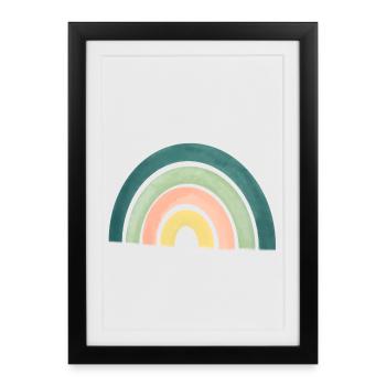 arc en ciel - Affiche encadrée (27 × 37 cm) - noir - Devant