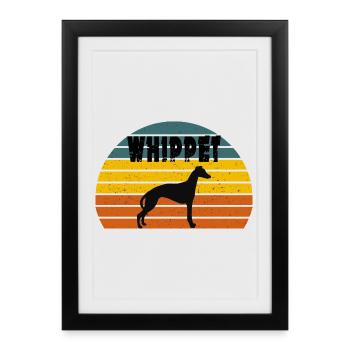 whippet Silhouette' Cool Dog Whippet - Framed poster (27 × 37 cm) - black - Front