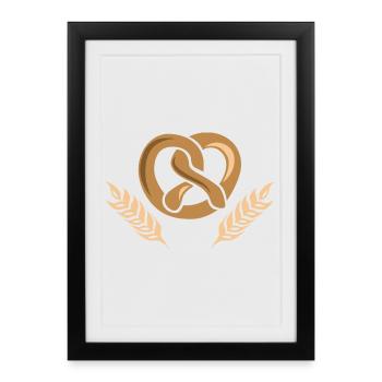 baker bakery cereal barley wheat icon logo - Framed poster (27 × 37 cm) - black - Front