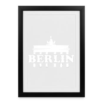 berlin tor brandenburg city city city logo icon - Framed poster (27 × 37 cm) - black - Front