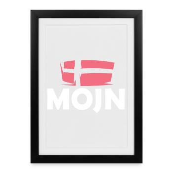 dansk Danemark Symbole Drapeau Drapeau Logo Graphique - Affiche encadrée (27 × 37 cm) - noir - Devant