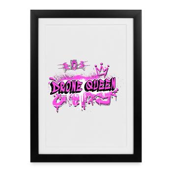 Drones queen design - Framed poster (27 × 37 cm) - black - Front