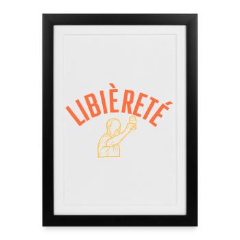 Libièreté: fier de boire de la bière, d'être libre - Affiche encadrée (27 × 37 cm) - noir - Devant