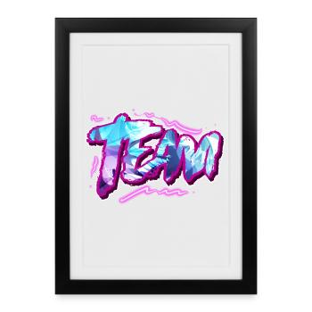 Team - Framed poster (27 × 37 cm) - black - Front