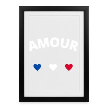 Amour - Affiche encadrée (27 × 37 cm) - noir - Devant