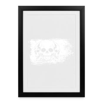 Crânes à cadre blanchi - Affiche encadrée (27 × 37 cm) - noir - Devant