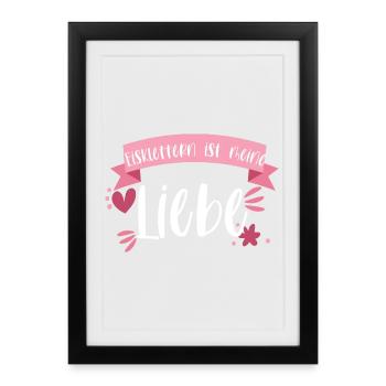 Klettern Eisklettern Wintersport Eis Geschenk - Gerahmtes Poster (27 × 37 cm) - Schwarz - Vorne
