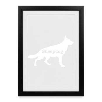 Chien de berger - Affiche encadrée (27 × 37 cm) - noir - Devant