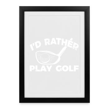 Golf Fan - Affiche encadrée (27 × 37 cm) - noir - Devant