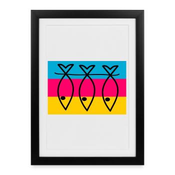 SARDINE. FISH. APRIL FOOL. EASTER. SEA - Framed poster (27 × 37 cm) - black - Front