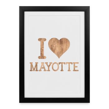 T SHIRT MAYOTTE  - Affiche encadrée (27 × 37 cm) - noir - Devant