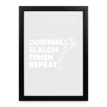 Ski alpin - Affiche encadrée (27 × 37 cm) - noir - Devant