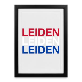 LEIDEN Netherlands Niederlande Flgge - Framed poster (27 × 37 cm) - black - Front
