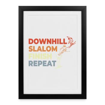 Ski - Affiche encadrée (27 × 37 cm) - noir - Devant