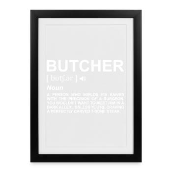 Définition de boucher - Affiche encadrée (27 × 37 cm) - noir - Devant