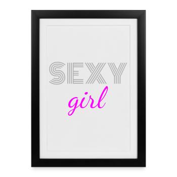 Sexy girl - Affiche encadrée (27 × 37 cm) - noir - Devant