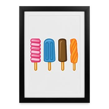 Glace à l’eau pour les enfants - Affiche encadrée (27 × 37 cm) - noir - Devant