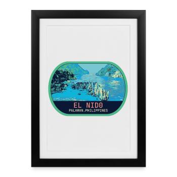 Breathtaking El Nido: Heavenly Aerial View - Framed poster (27 × 37 cm) - black - Front