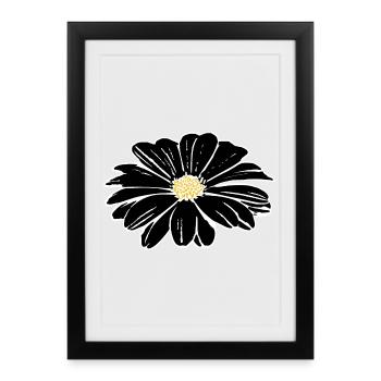 Flower, Black, Flowers, Black, Blossom - Framed poster (27 × 37 cm) - black - Front
