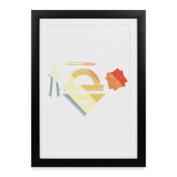 Look Vintage d’architecte - Affiche encadrée (27 × 37 cm) - noir - Devant