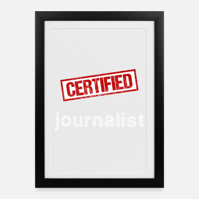 Journaliste - Affiche encadrée (27 × 37 cm) - noir