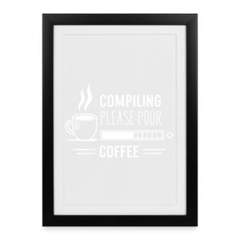 Programmers generate code from coffee - Framed poster (27 × 37 cm) - black - Front