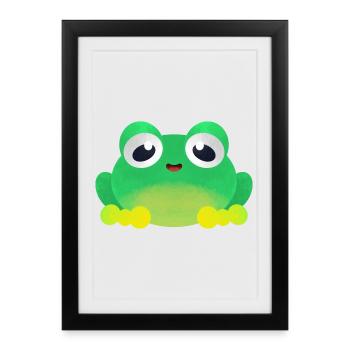 Petite grenouille - Affiche encadrée (27 × 37 cm) - noir - Devant