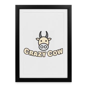 VACHE FOLE - Affiche encadrée (27 × 37 cm) - noir - Devant