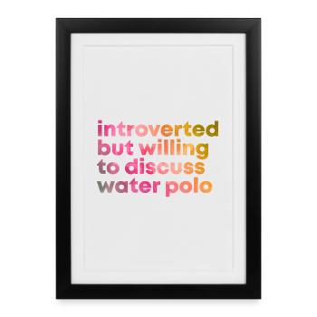 Water-polo Water-Polo Water-Polo - Affiche encadrée (27 × 37 cm) - noir - Devant