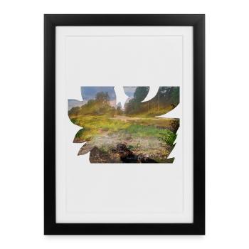 Un delta de rivière brûle de couleurs - Affiche encadrée (27 × 37 cm) - noir - Devant