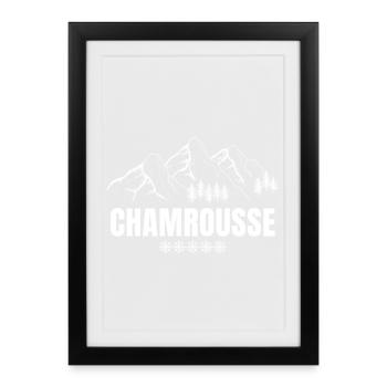 Chamrousse, ski resort, ski area - Framed poster (27 × 37 cm) - black - Front