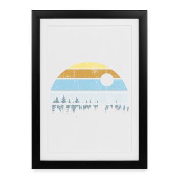 Serene Forest Sunset Scene - Framed poster (27 × 37 cm) - black - Front