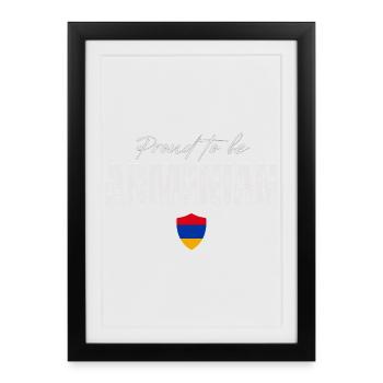 Arménien fier, j’adore l’Arménie - Affiche encadrée (27 × 37 cm) - noir - Devant