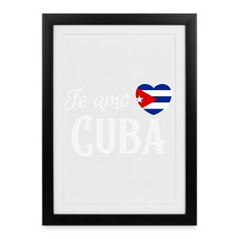 J’adore Cuba, made in Cuba - Affiche encadrée (27 × 37 cm) - noir - Devant