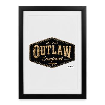 Outlaw Company Vintage Patch - Framed poster (27 × 37 cm) - black - Front