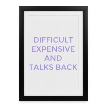 Difficult Women Expensive Clever Mouth - Framed poster (27 × 37 cm) - black - Front
