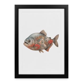Yakuza Piranha - Affiche encadrée (27 × 37 cm) - noir - Devant
