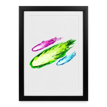 Explosion of colorful kites - Framed poster (27 × 37 cm) - black - Front