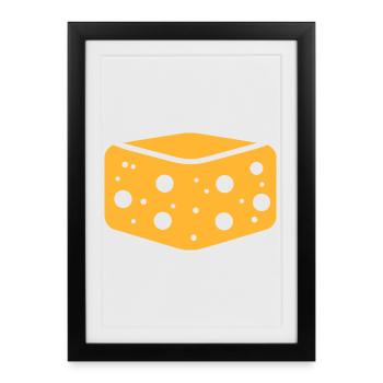 Design inspired by artisan sponge cheese - Framed poster (27 × 37 cm) - black - Front