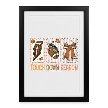 Saison des touchdowns de football américain - Affiche encadrée (27 × 37 cm) - noir - Devant