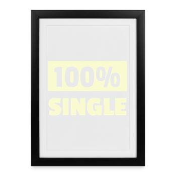 Design géométrique minimaliste à une seule ligne - Affiche encadrée (27 × 37 cm) - noir - Devant