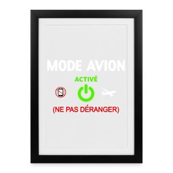 Design Mode Avion Activation Fun - Affiche encadrée (27 × 37 cm) - noir - Devant