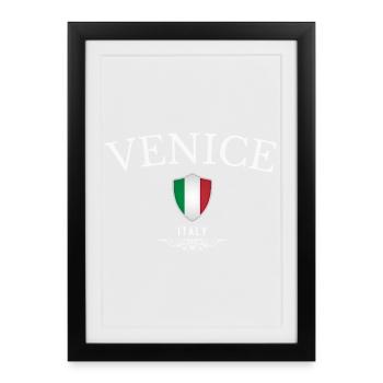 Venise, Italie, design minimaliste élégant - Affiche encadrée (27 × 37 cm) - noir - Devant