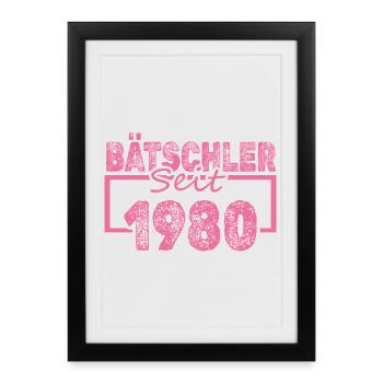 Baccalauréat 1980 - Affiche encadrée (27 × 37 cm) - noir - Devant